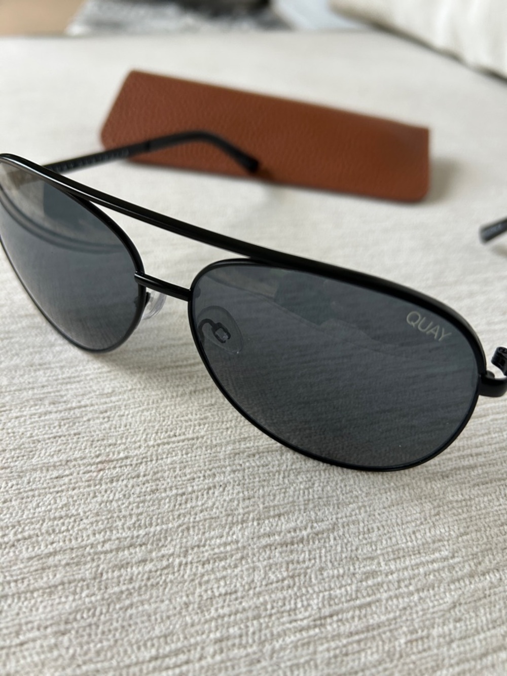 Quay Australia Vivienne Aviator sunglasses feature a classic metal frame design